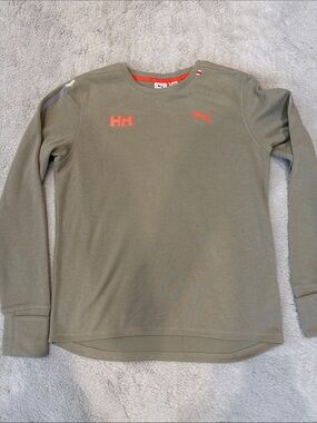 Helly Hansen / Puma Men’s light Cream/ Green Crewneck Sweatshirt